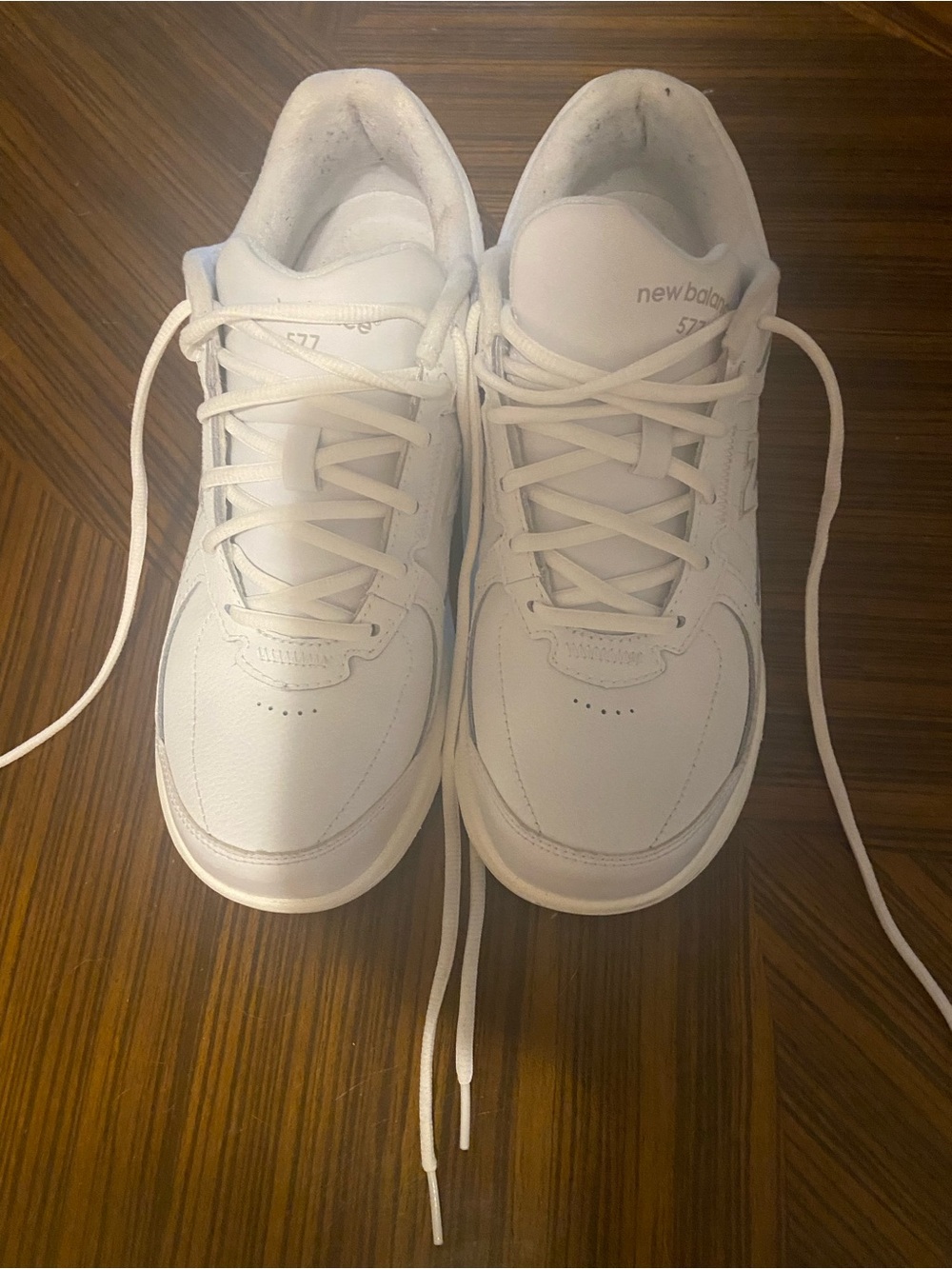 New Balance White Low-Top Leather Sneakers